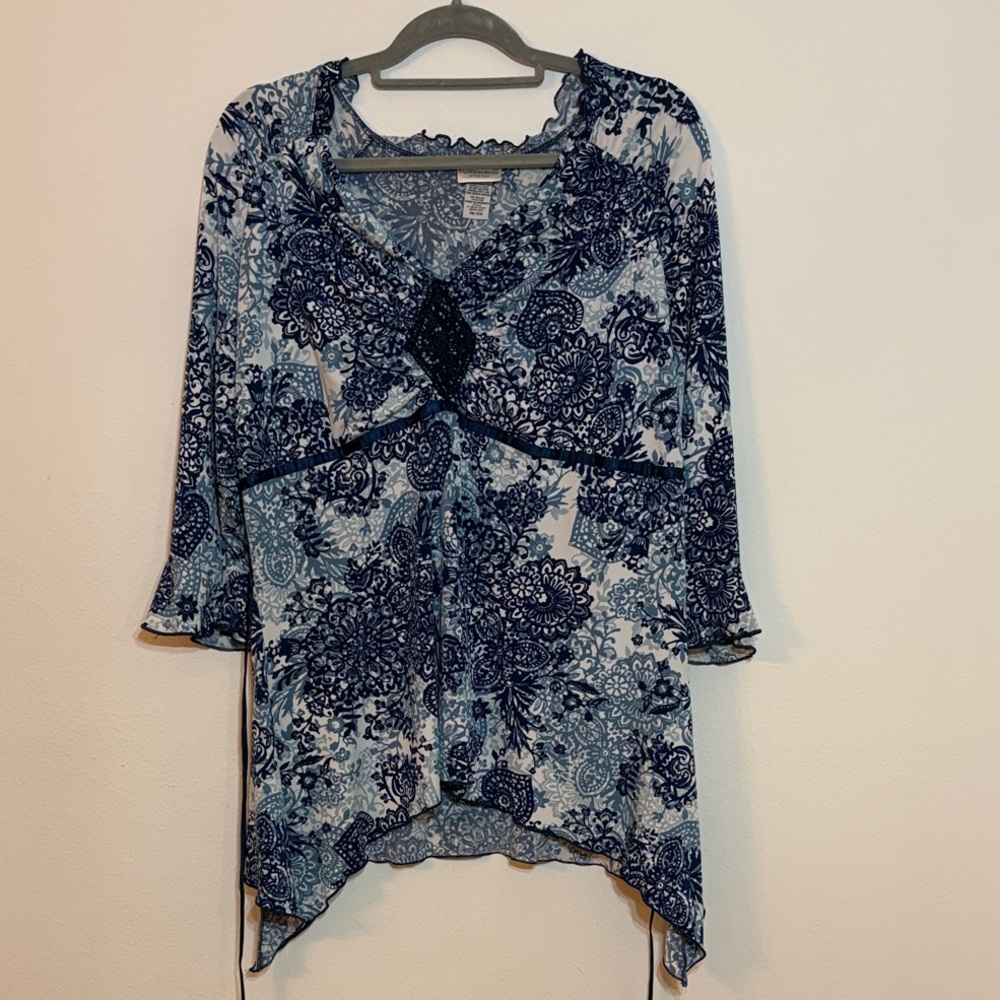 Fashion Bug Navy Floral Blouse